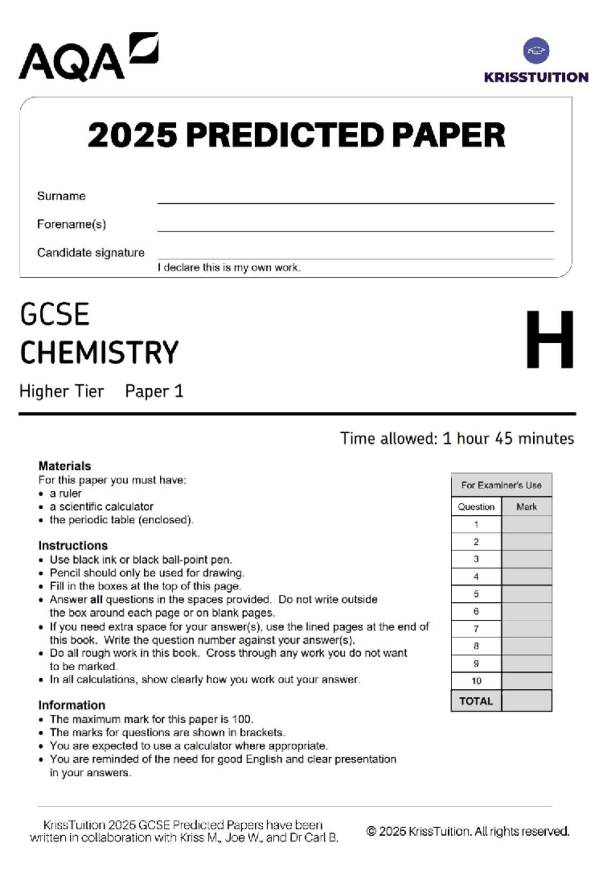 Chemistry 101: Final Exam Study Guide on Elements and Reactions - Studocu