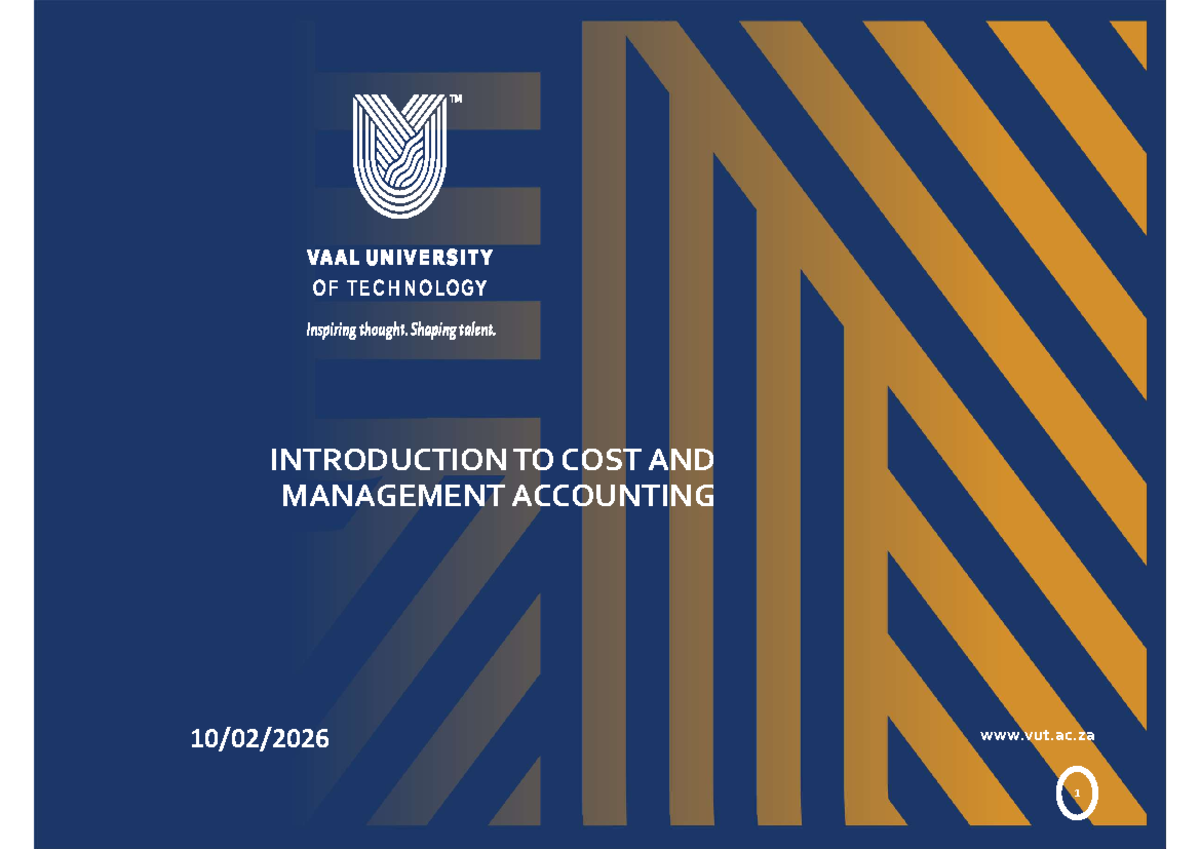 Cost and Management Accounting 1: Overview and Key Concepts - Studocu