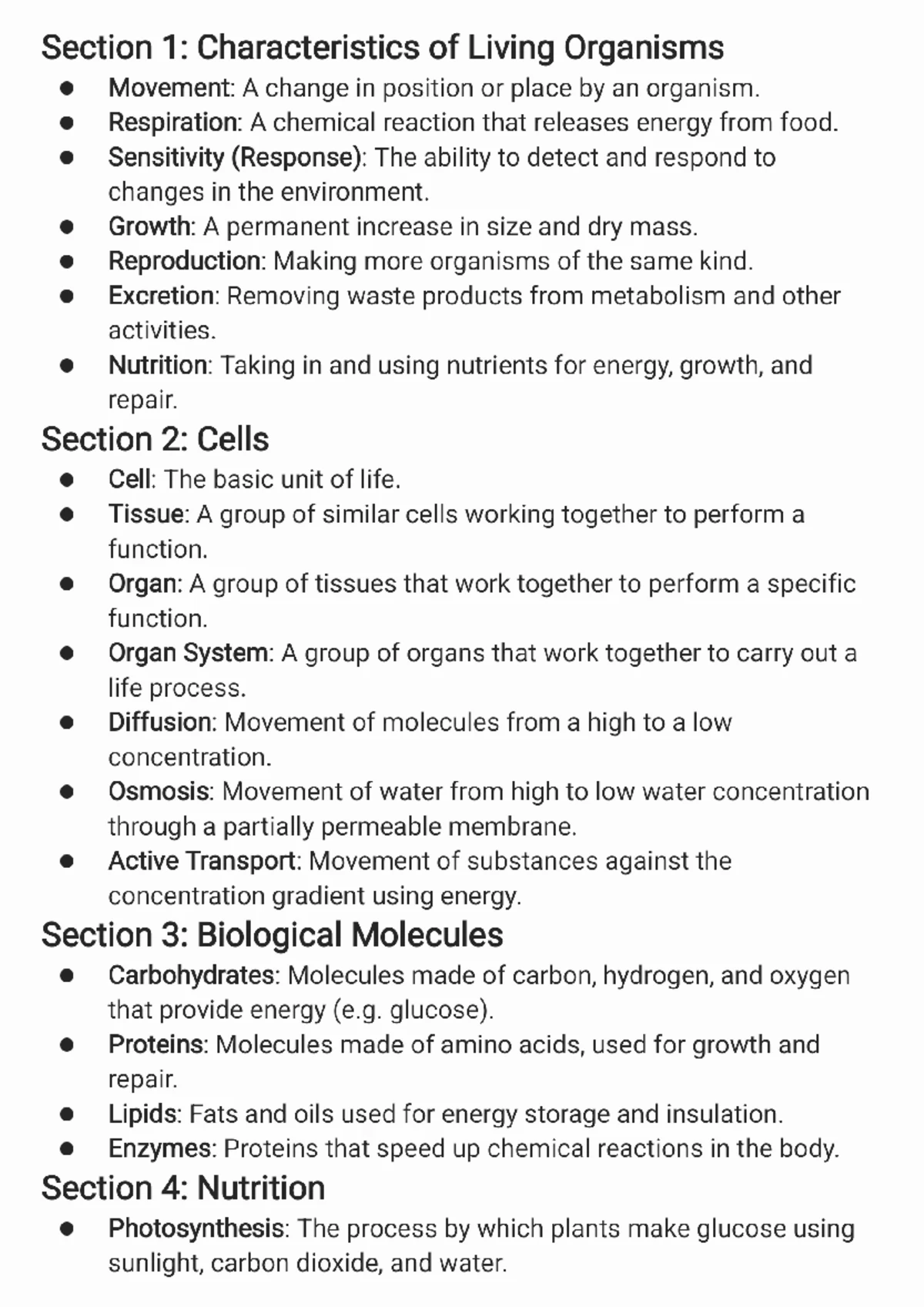 igcse-biology-ch2-characteristics-of-living-organisms-studocu