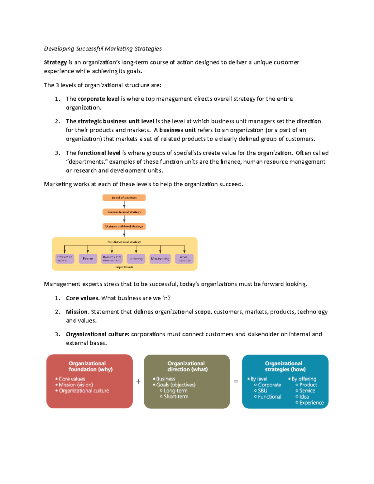 Chapter 2 - Lecture notes 2 - Developing Successful Marketing ...