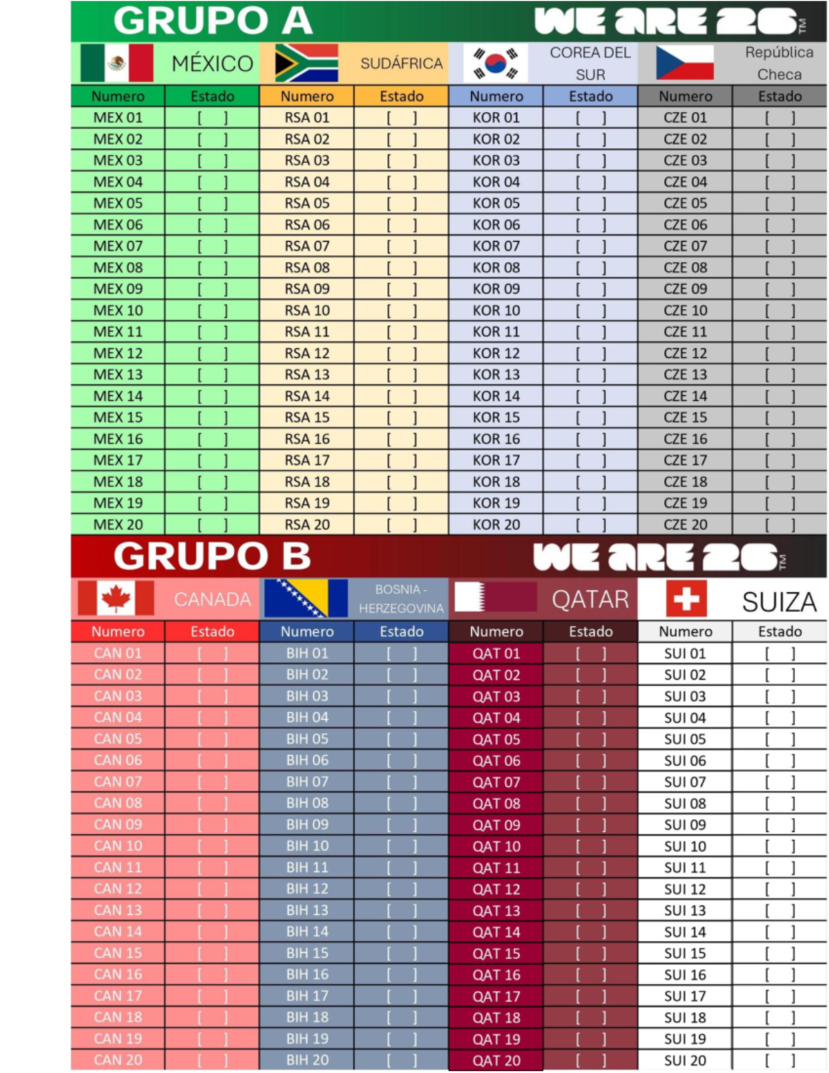 FWC 2026 Sticker Control: Team and State Listings - Studocu