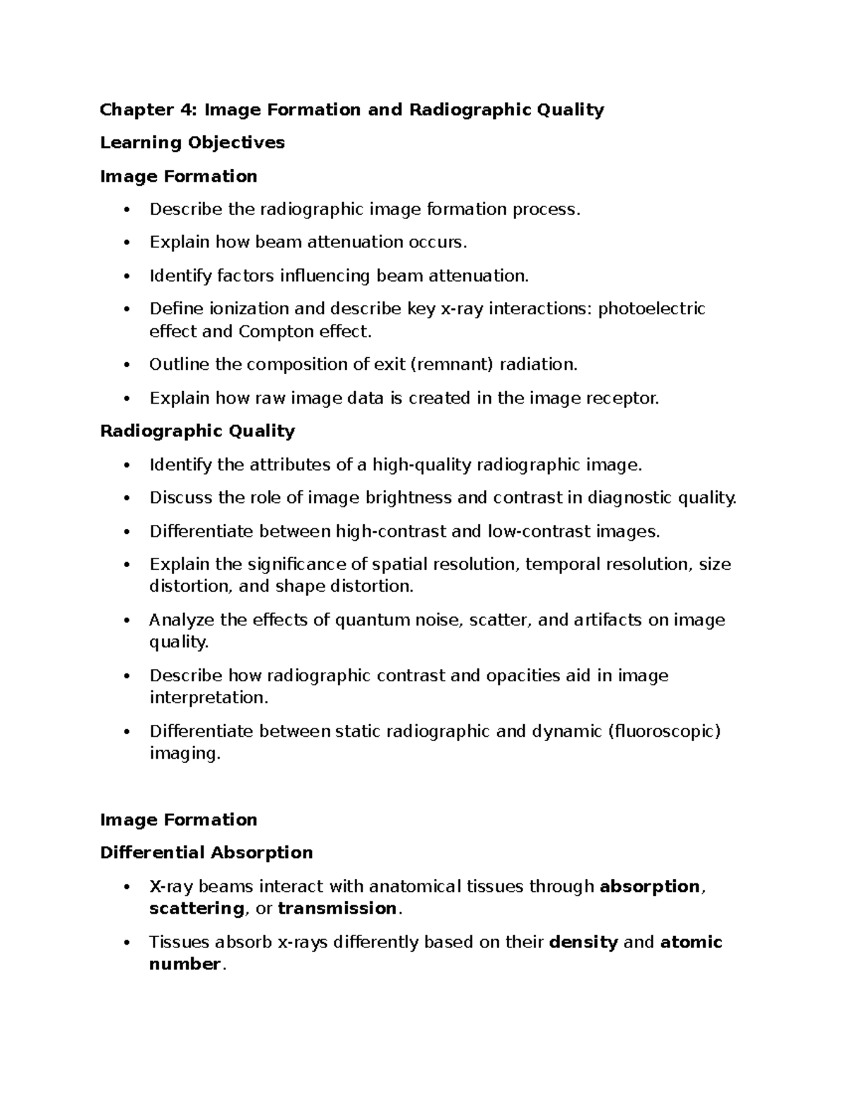 Chapter 4: Image Formation & Radiographic Quality (RAD 101) - Studocu