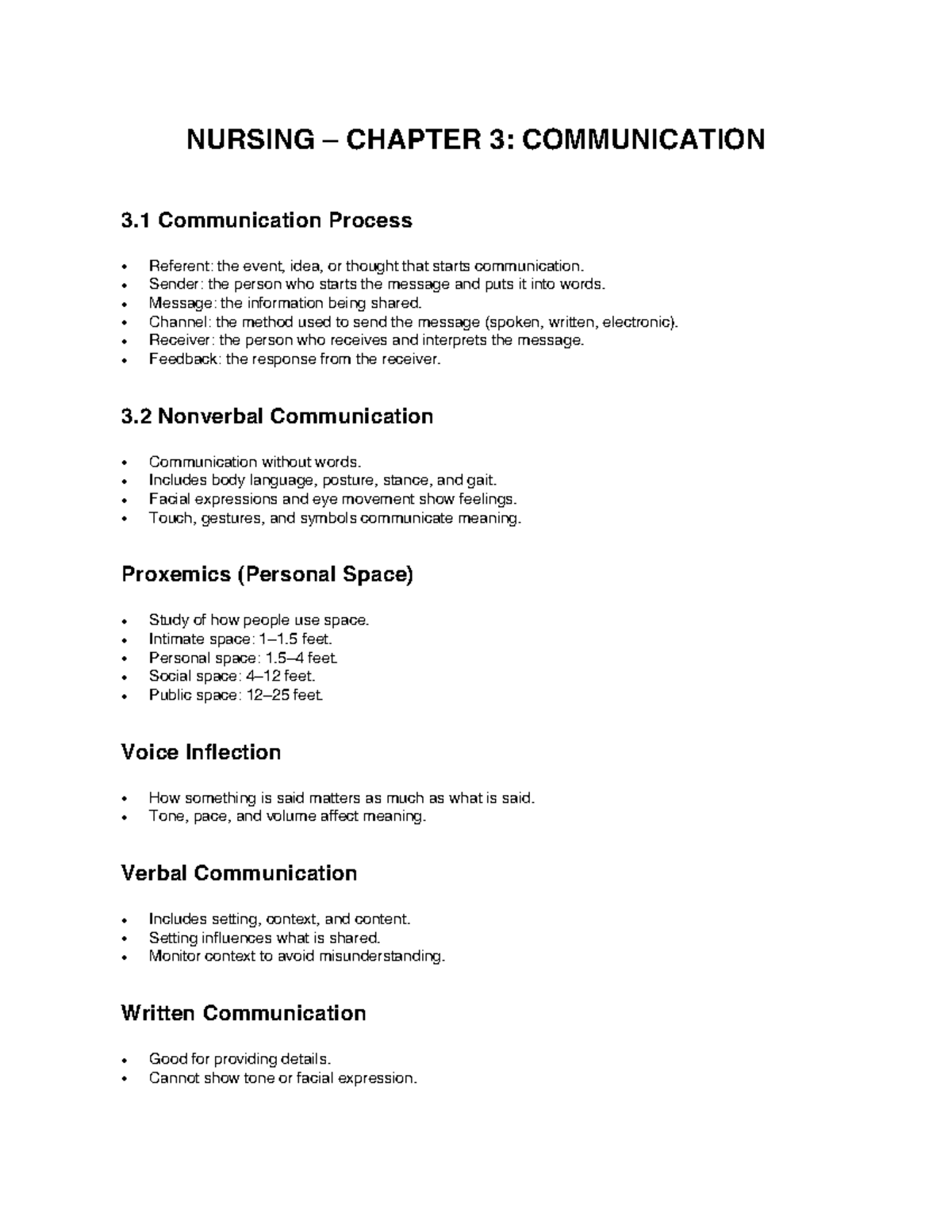 NURSING CHAPTER 3 STUDY GUIDE: COMMUNICATION PROCESSES & TYPES - Studocu