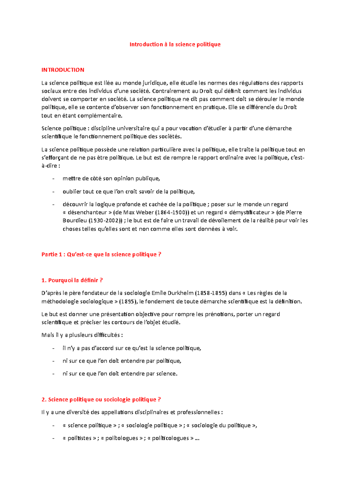 CM Science politique - Introduc)on à la science poli)que INTRODUCTION ...