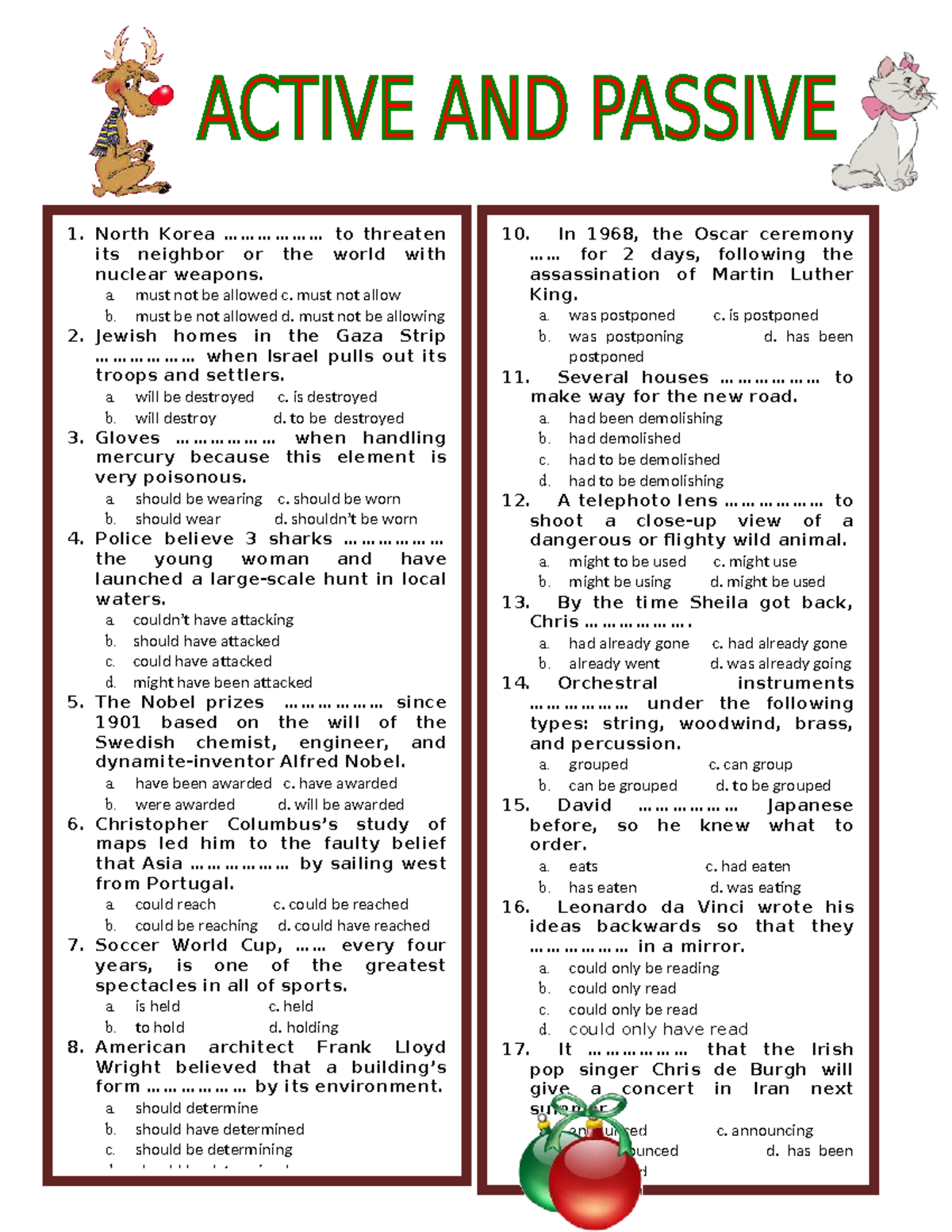 Active and Passive Voice Exercises - ENG 101 - Studocu