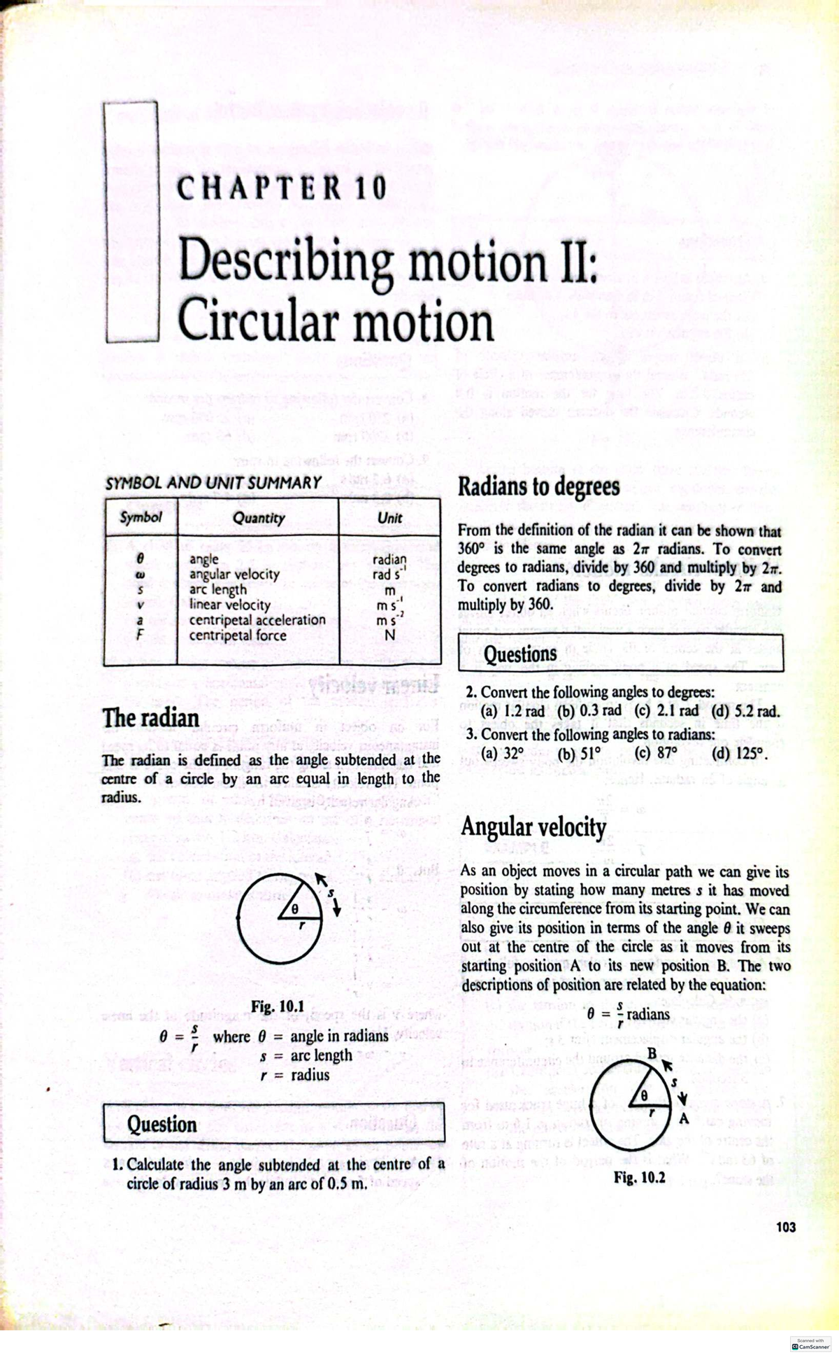 PHYSICS II: CHAPTER 10 - Circular Motion Overview and Key Concepts ...