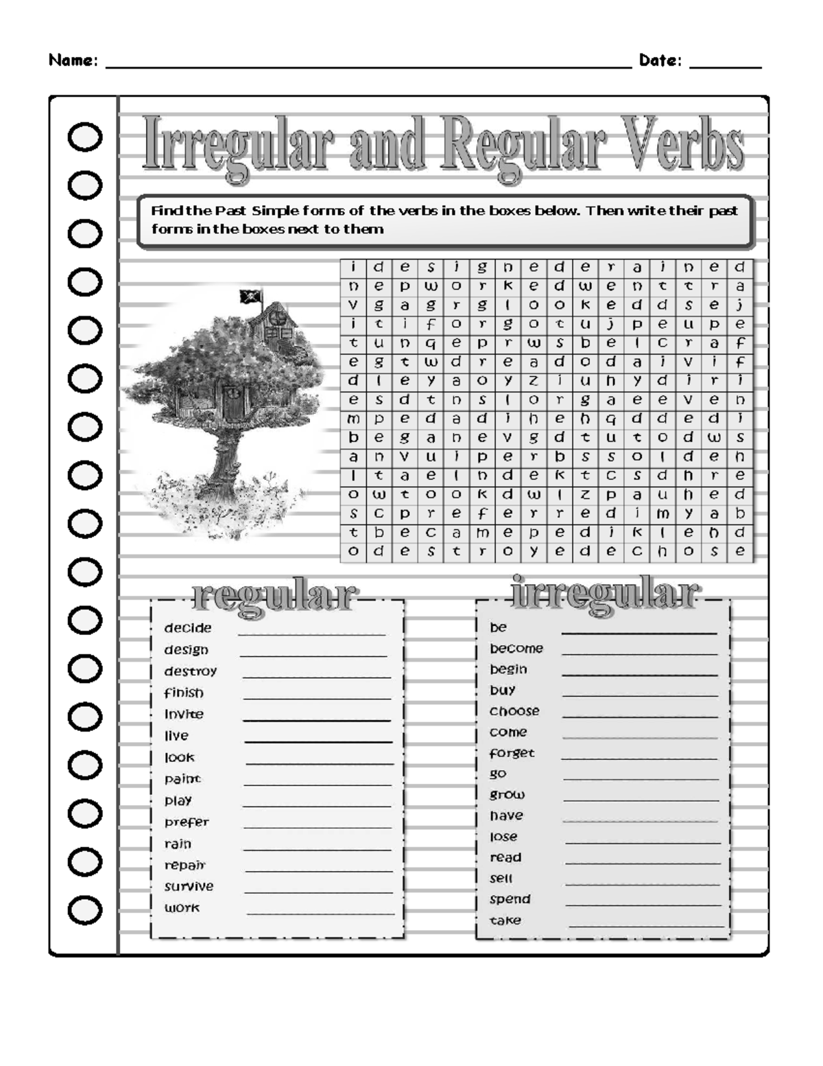 Past Simple: Regular & Irregular Verbs Practice 157799 - Studocu