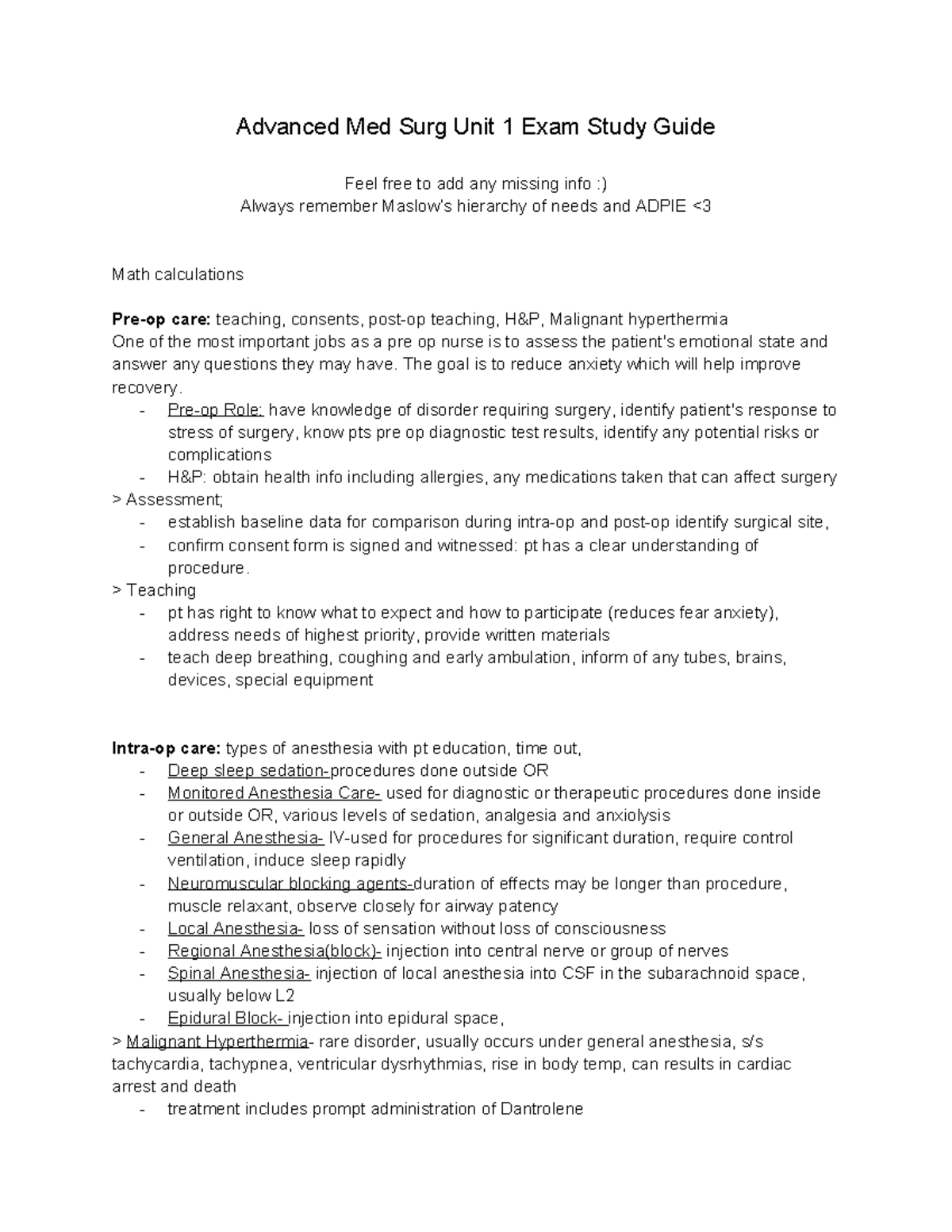 AMS 1 Exam Study Guide: Key Concepts in Advanced Med Surg - Studocu