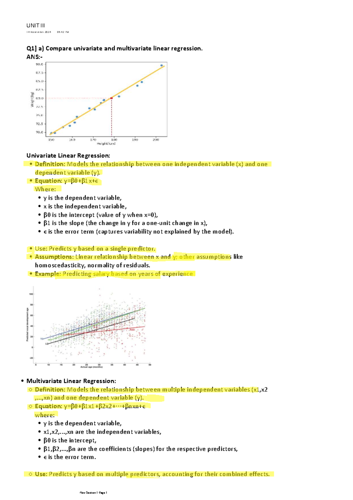 ML Notes - Helpful for Semester Exam (Course Code: UNIT 14) - Studocu