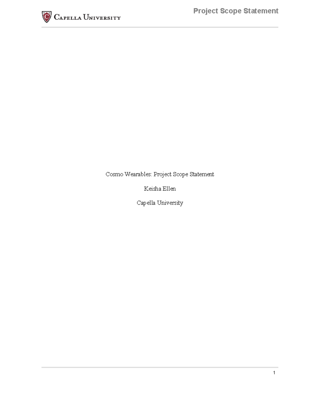 Cosmo Wearables: Project Scope Statement Update - Project Management ...