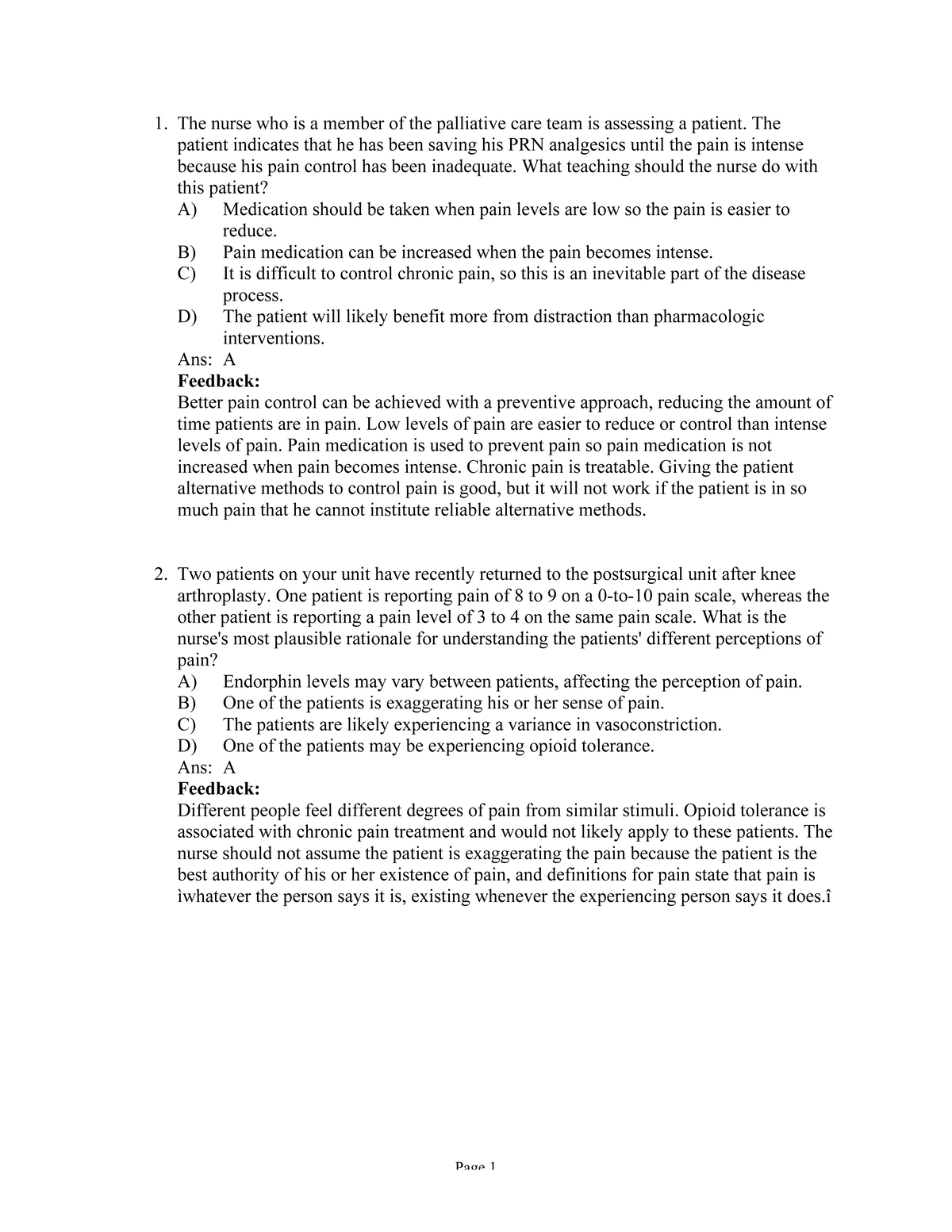 Ch 12 Pain Management - Key Concepts and Practice Notes - Studocu