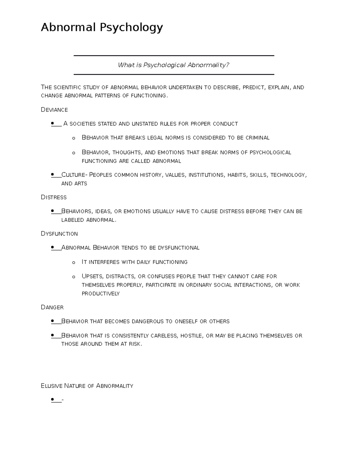 Abnormal Psychology Notes: Key Concepts and Historical Insights - Studocu