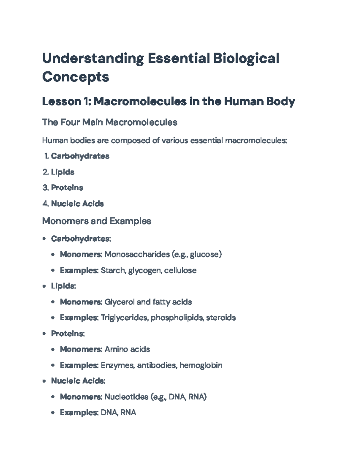 Biology 101: Essential Concepts of Macromolecules and Cell Function ...