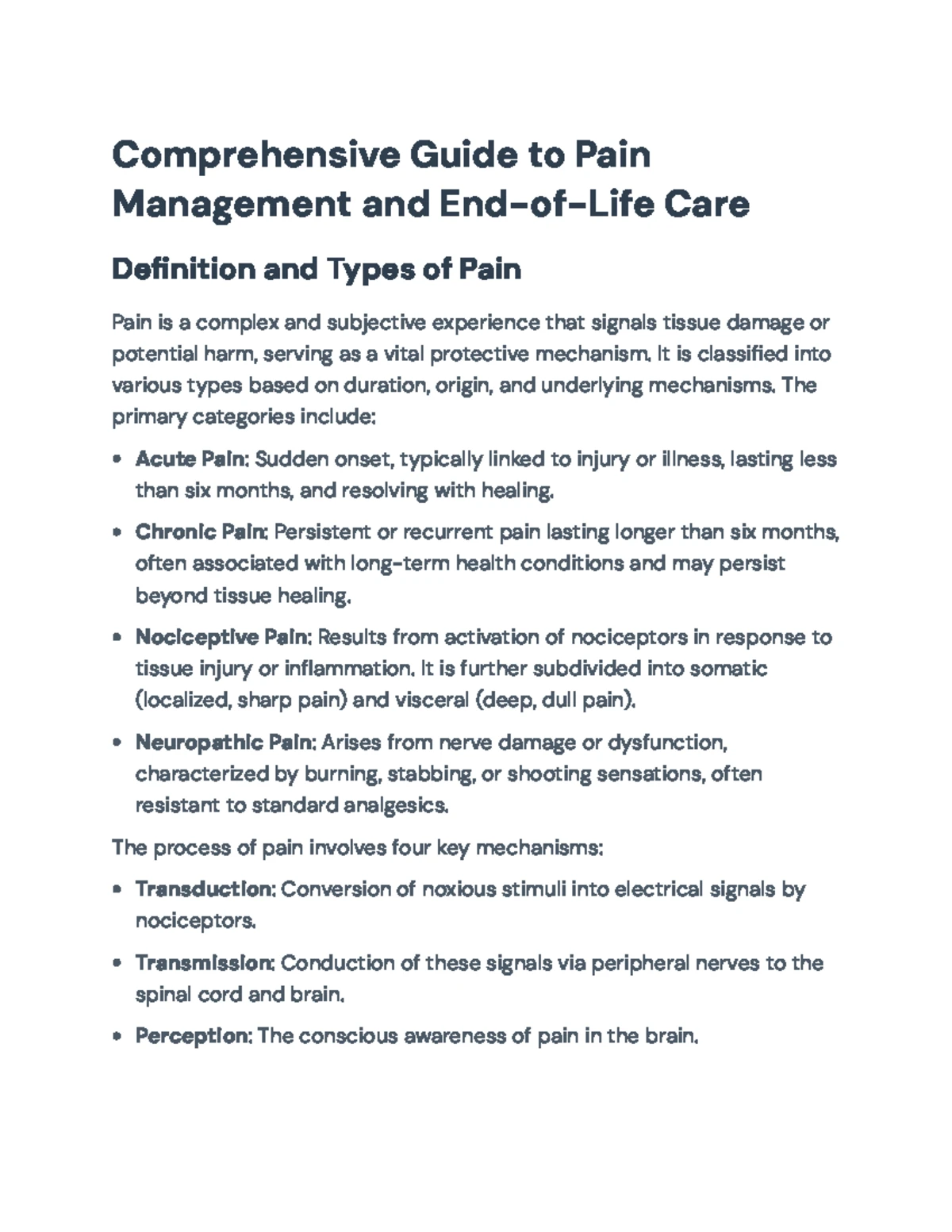Comprehensive Overview of Cancer Treatments & End-of-Life Care (NUR 301 ...