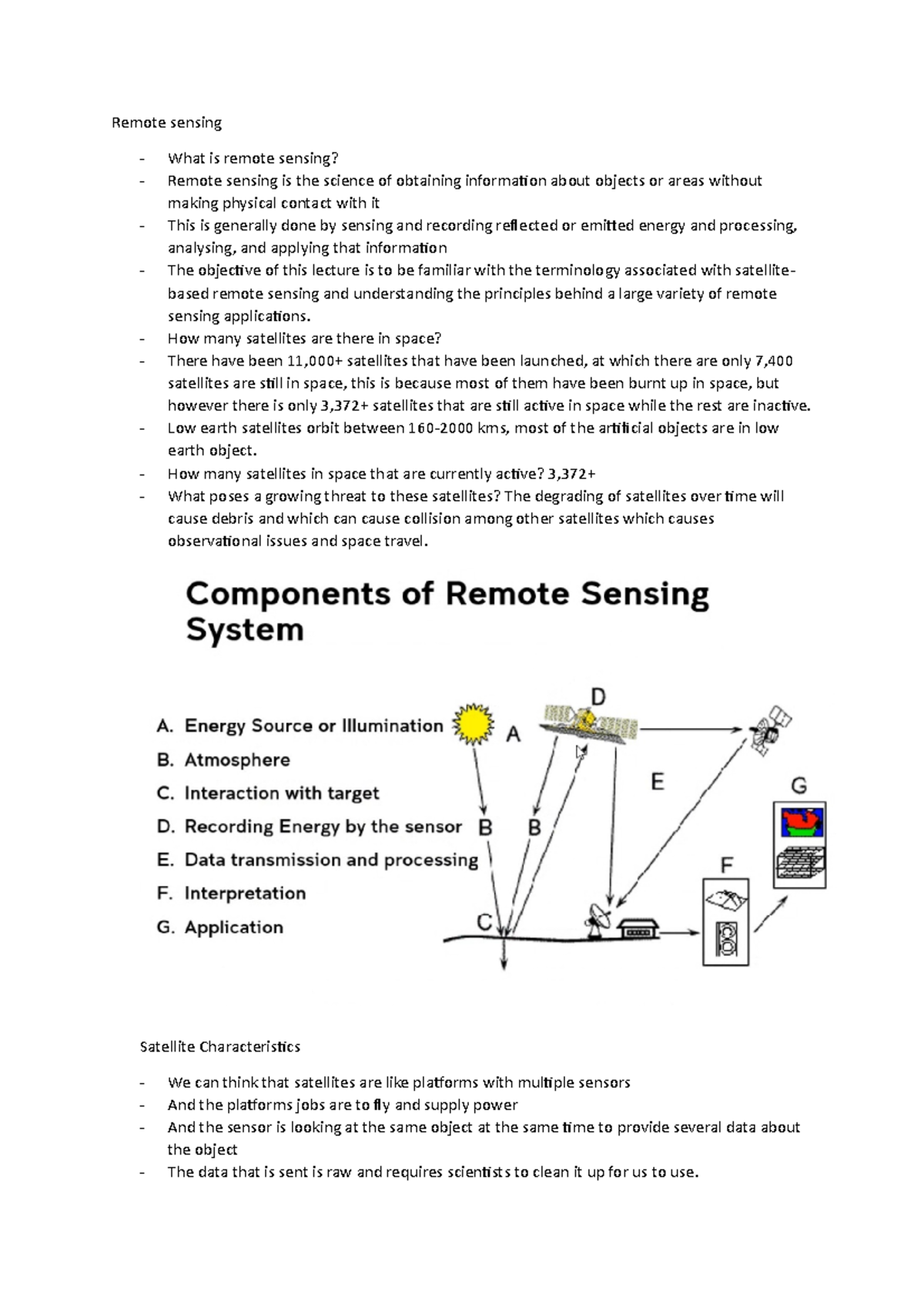 Remote Sensing Lecture Notes: Key Concepts and Applications - Studocu