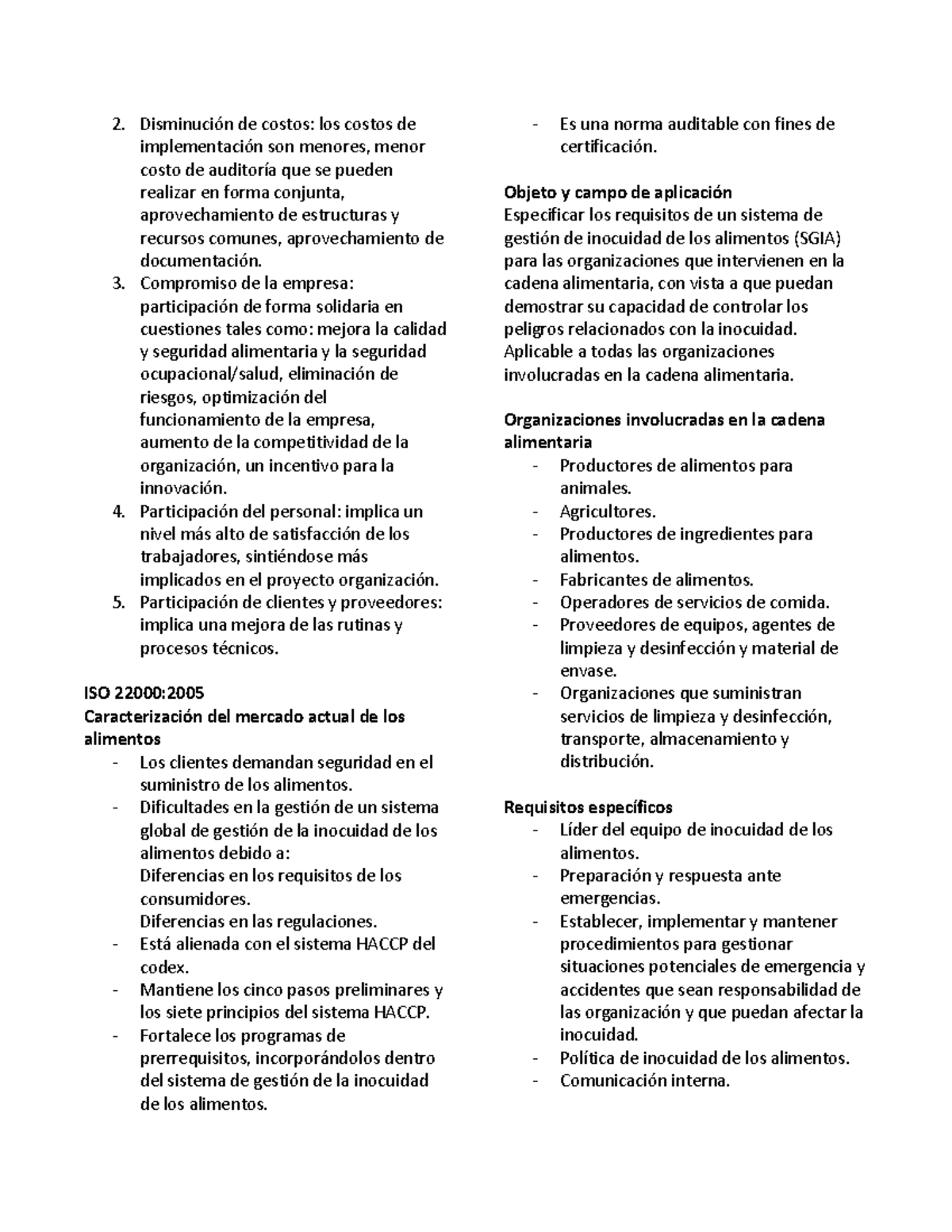 Gestión de Inocuidad Alimentaria: ISO y BPM en la Cadena Alimentaria ...