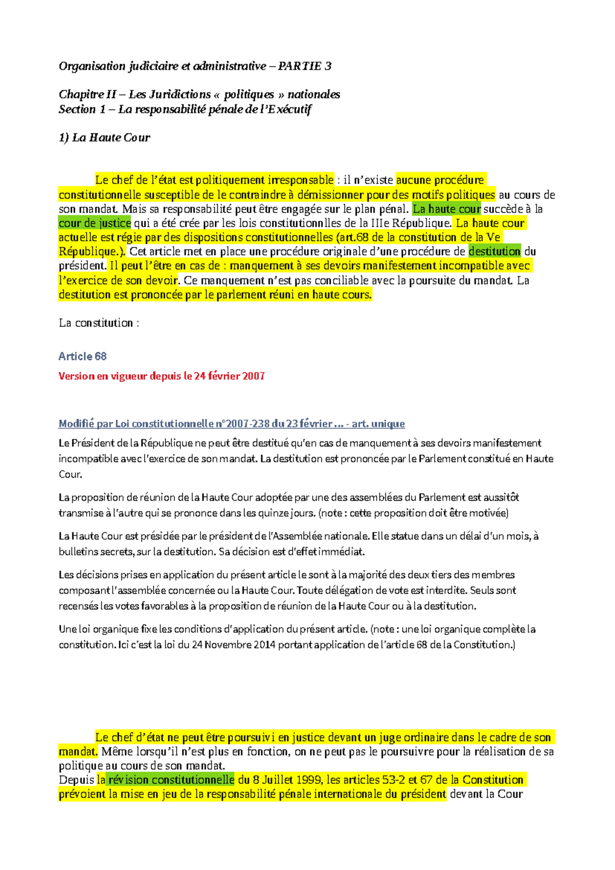 Organisation Judiciaire et Administrative - Partie 3: Juridictions ...