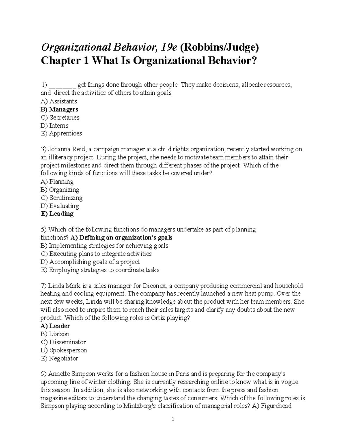 Organizational Behavior Chapter 1 Overview - Studocu