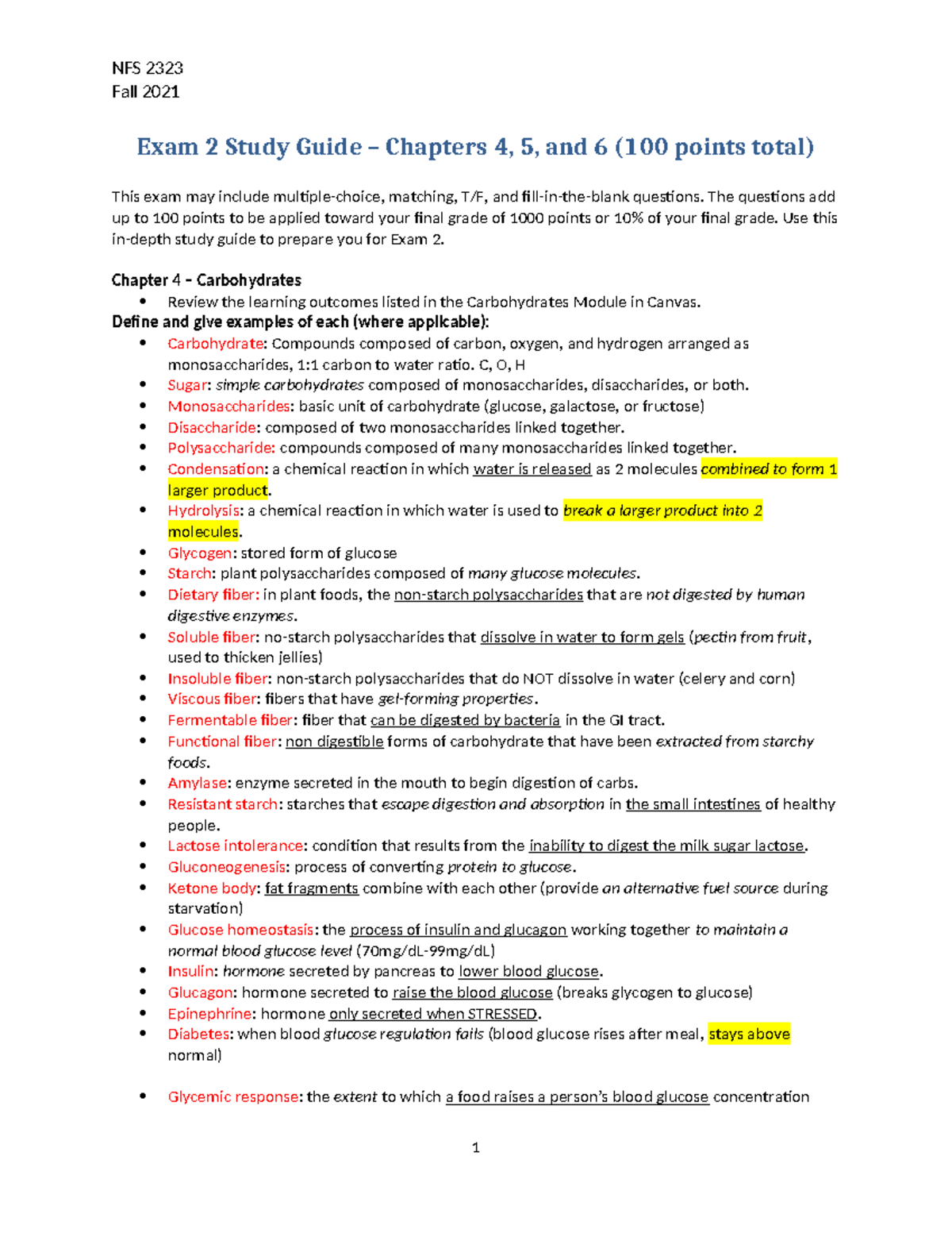 Exam 2 Study Guide - Chapters 4-6 Summary for Fall 2021 - Studocu