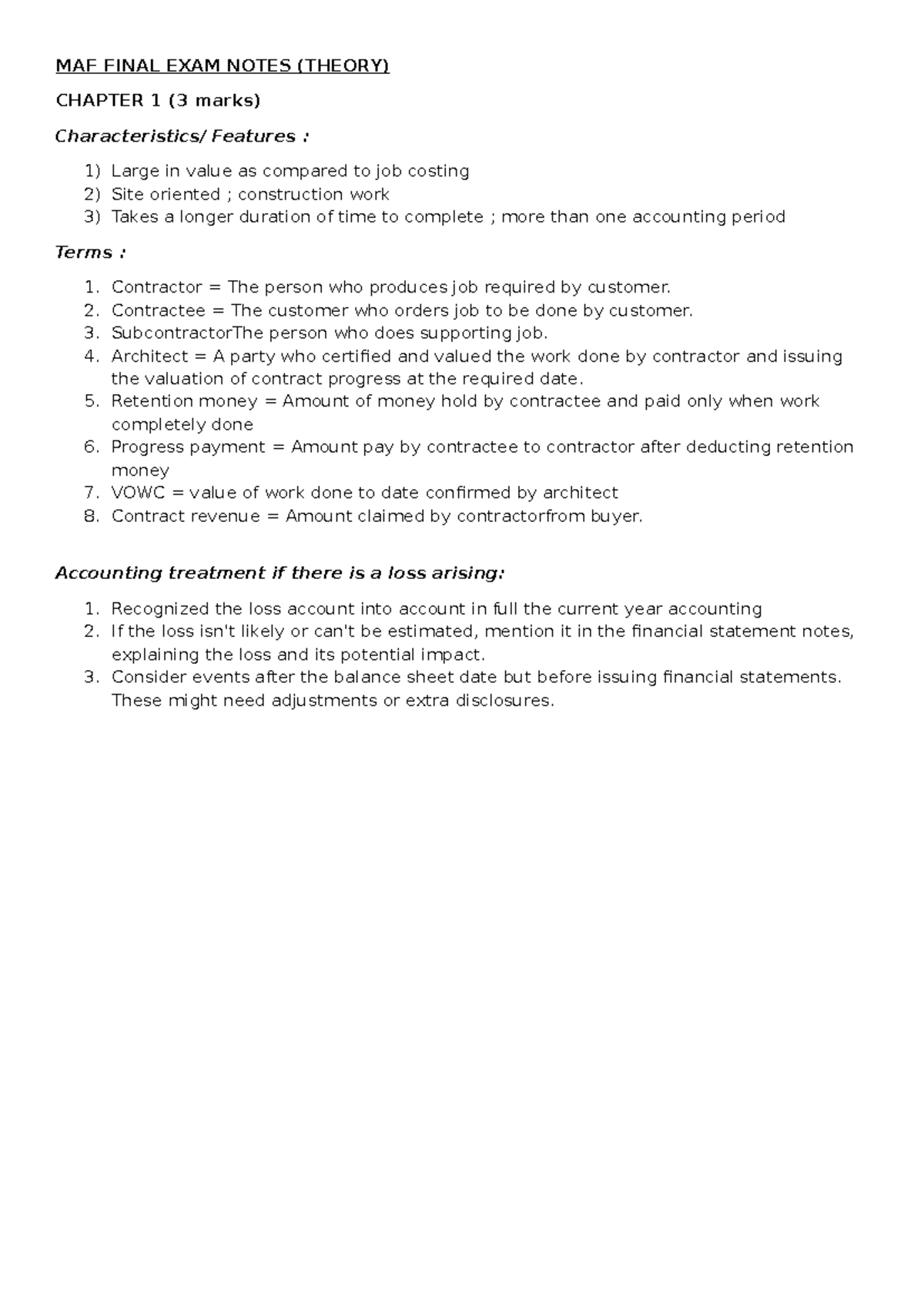 MAF FINAL EXAM NOTES: CHAPTERS 1-5 OVERVIEW AND KEY CONCEPTS - Studocu