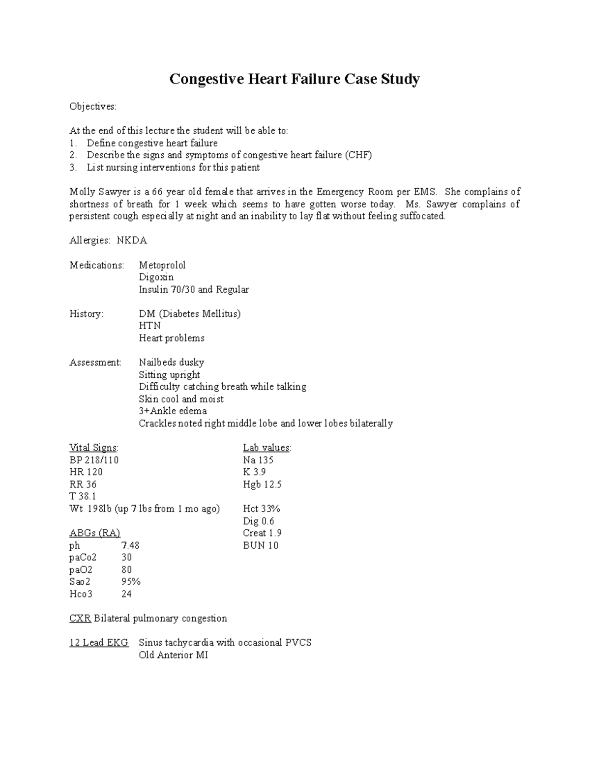 CHF Case Study: Understanding Congestive Heart Failure Diagnosis & Care ...