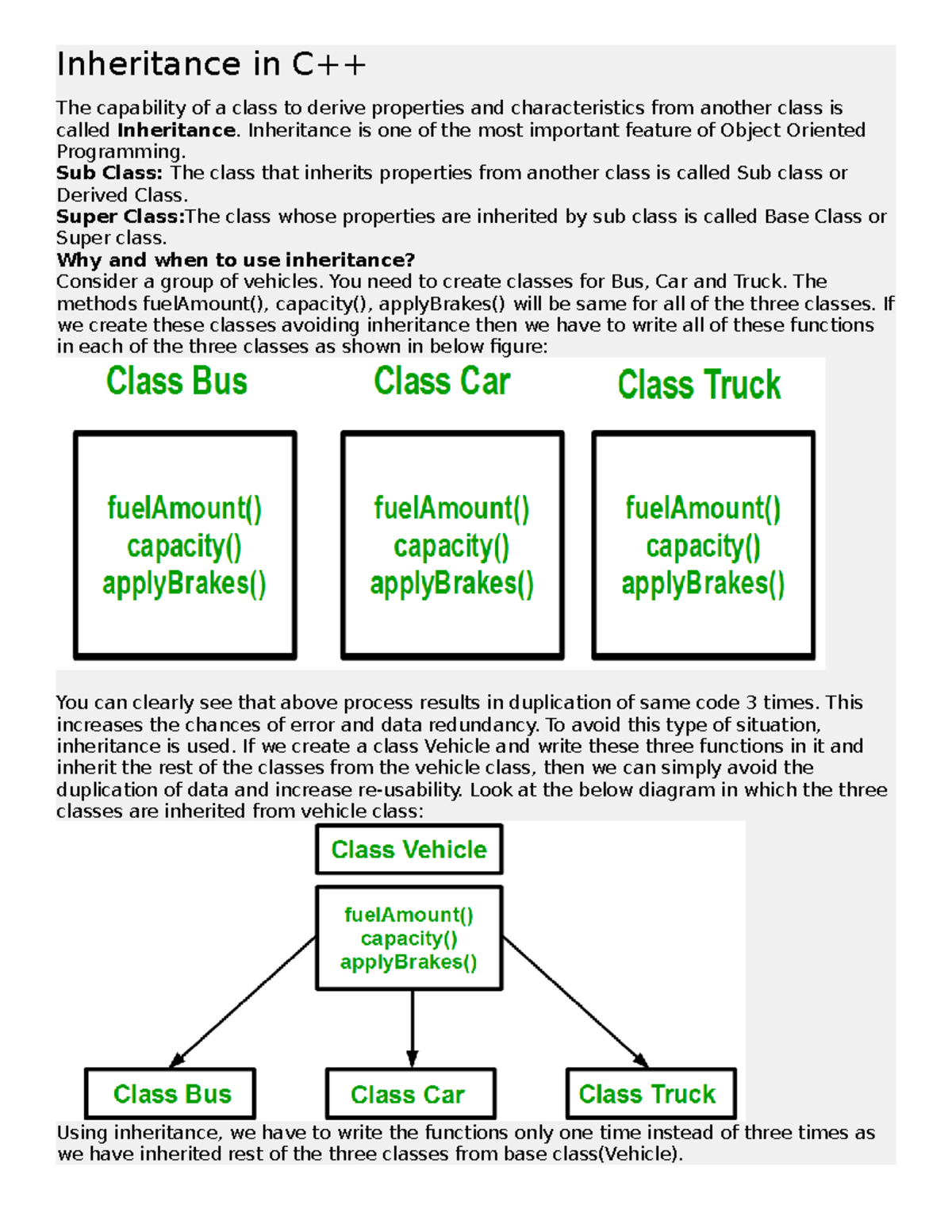 Inheritance in C++: Key Concepts and Implementation Guide - Studocu