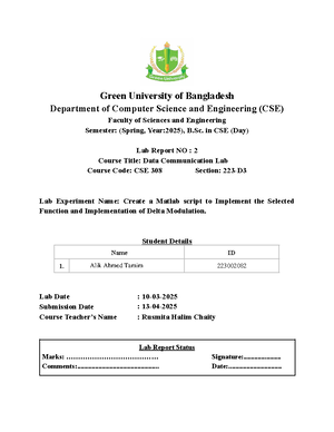 Data Communication Lab Ex 01 Updated Spring 2024 - Department of ...