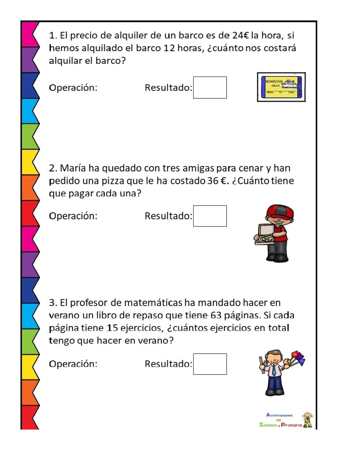 Problemas Matemáticos para 3º Grado: Ejercicios y Soluciones - Studocu