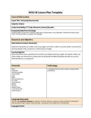 Scince lesson plan - try 2 - WGU 5E Lesson Plan Template General ...