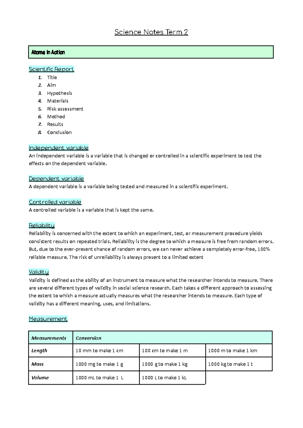 Science Notes T2: Atoms, Elements, and Earth Layers Overview - Studocu