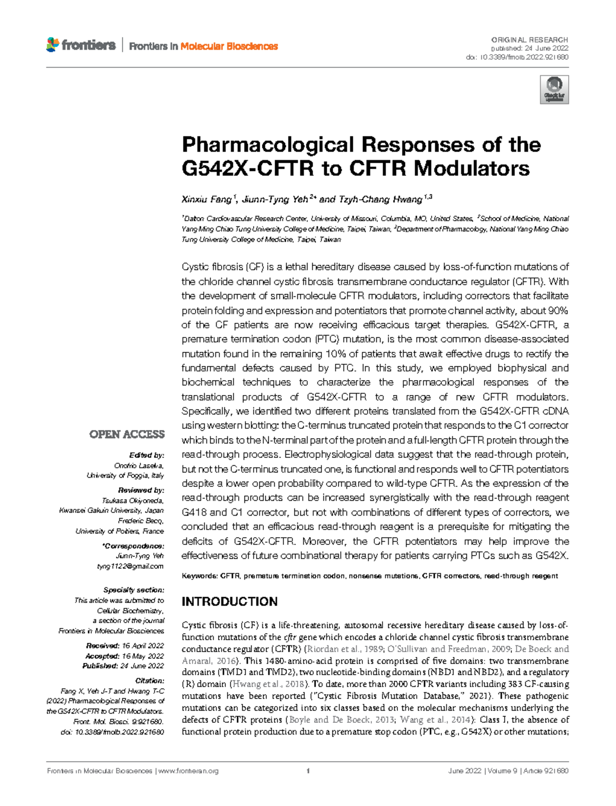 Fmolb-09-921680 - Not too much infi - Pharmacological Responses of the ...