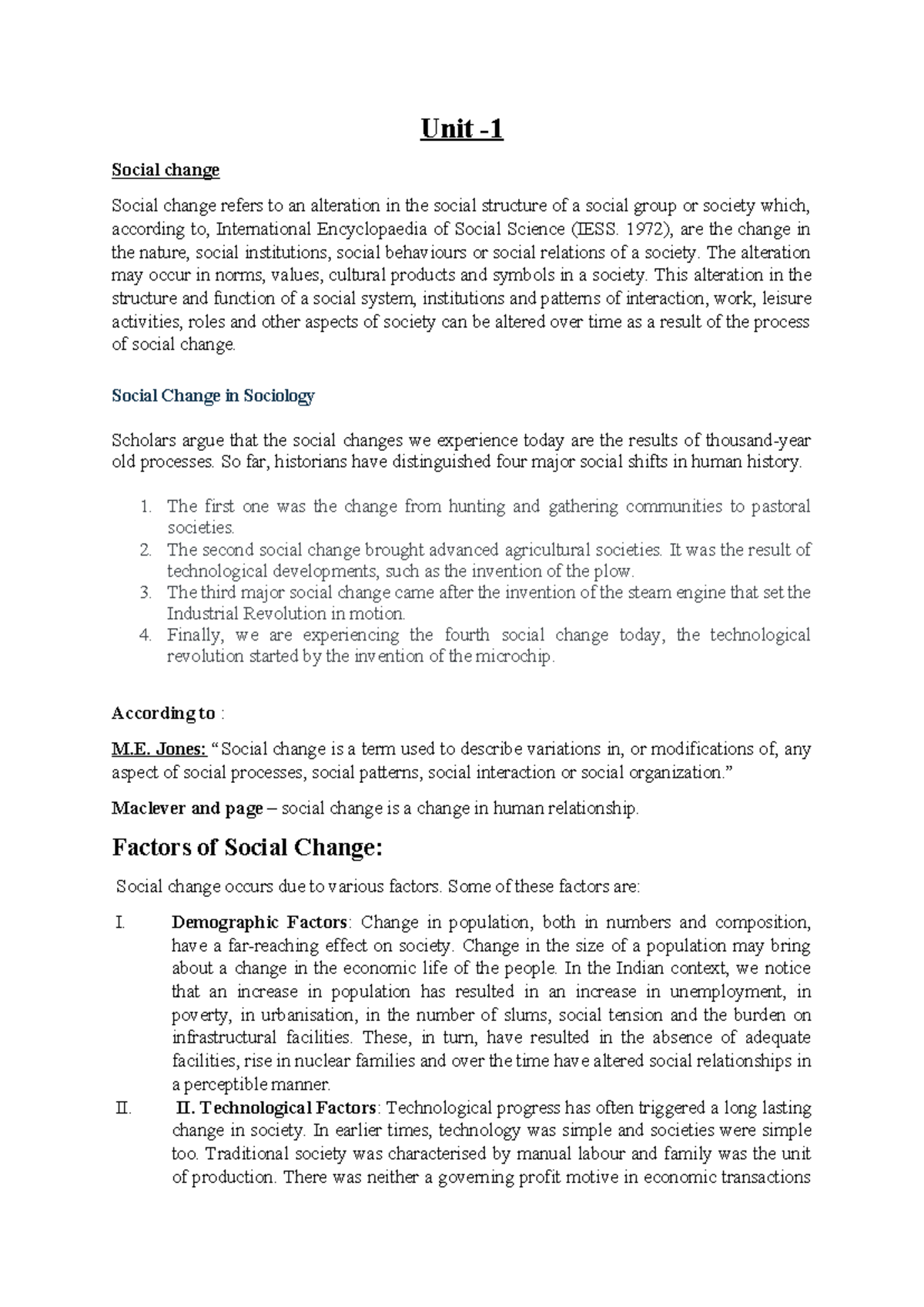 Sociology 101: Assignment on Social Change and Its Dimensions - Studocu
