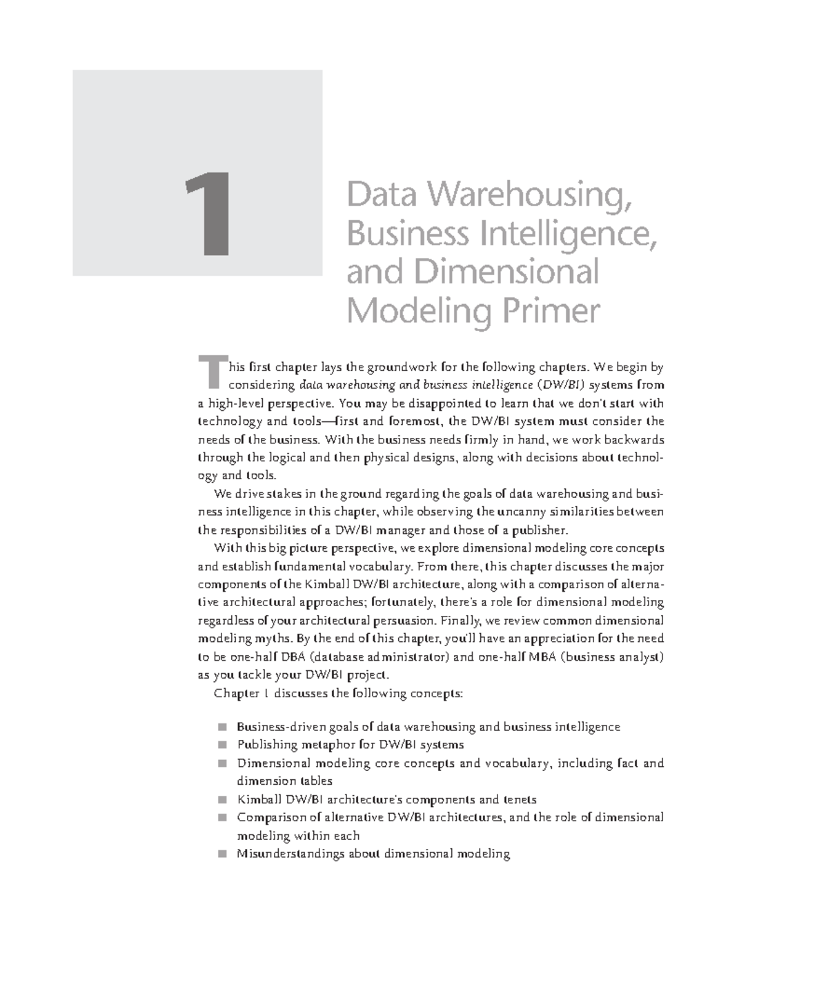 Lecture 3 - Kimball Chapter 1: Data Warehousing & Dimensional Modeling ...
