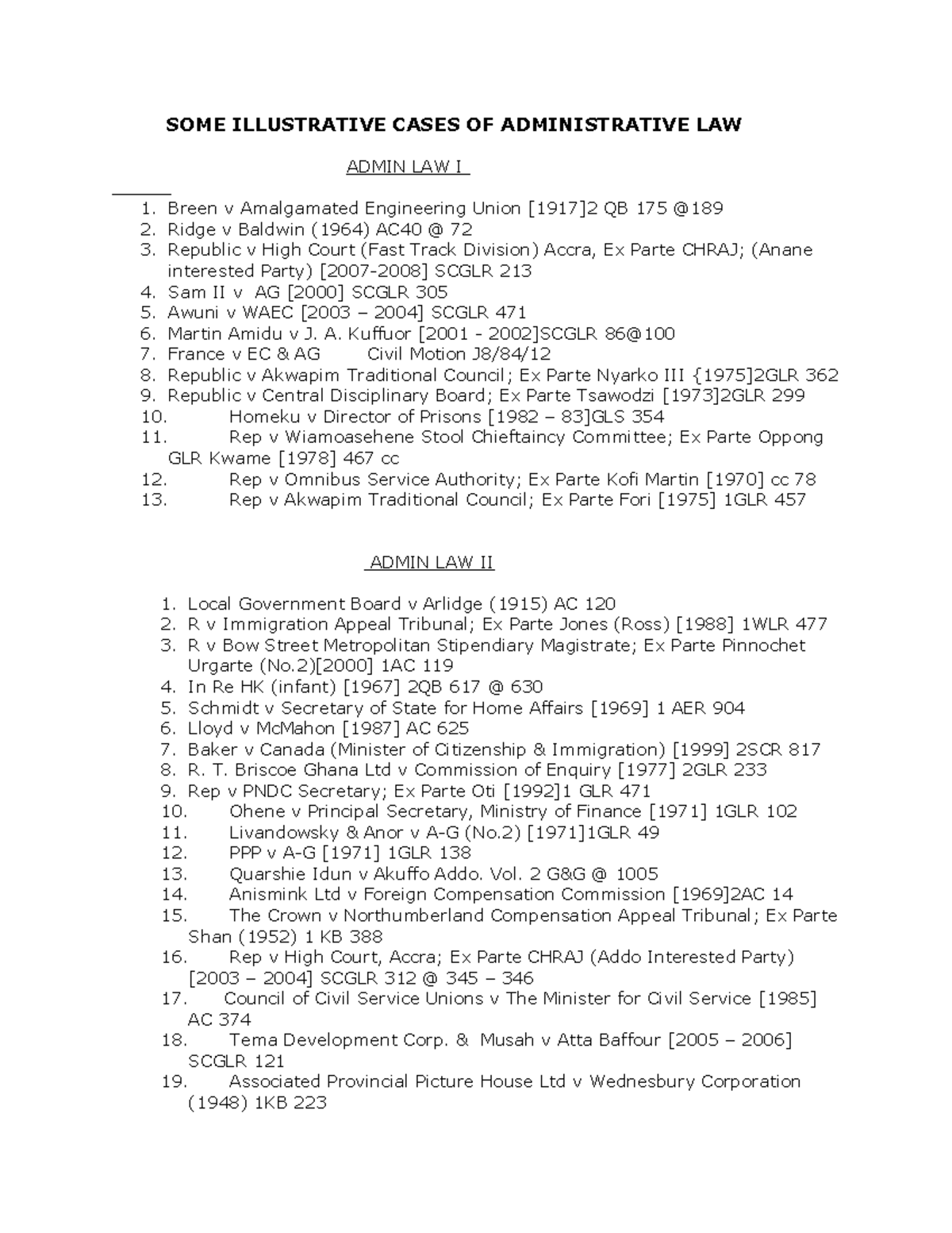 Cases on Administrative Law: A Comprehensive Overview (Admin Law I & II ...