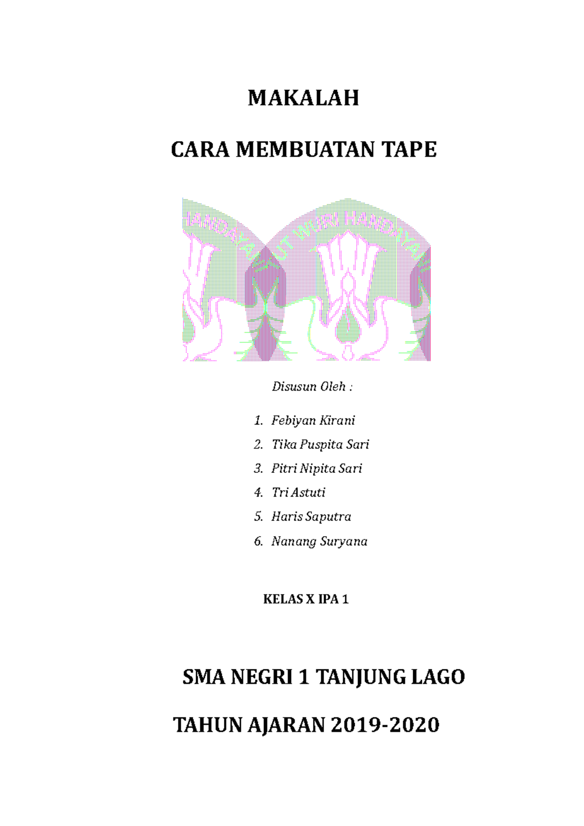 Makalah IPA 1: Cara Pembuatan Tape Singkong untuk Kelas X - Document Preview