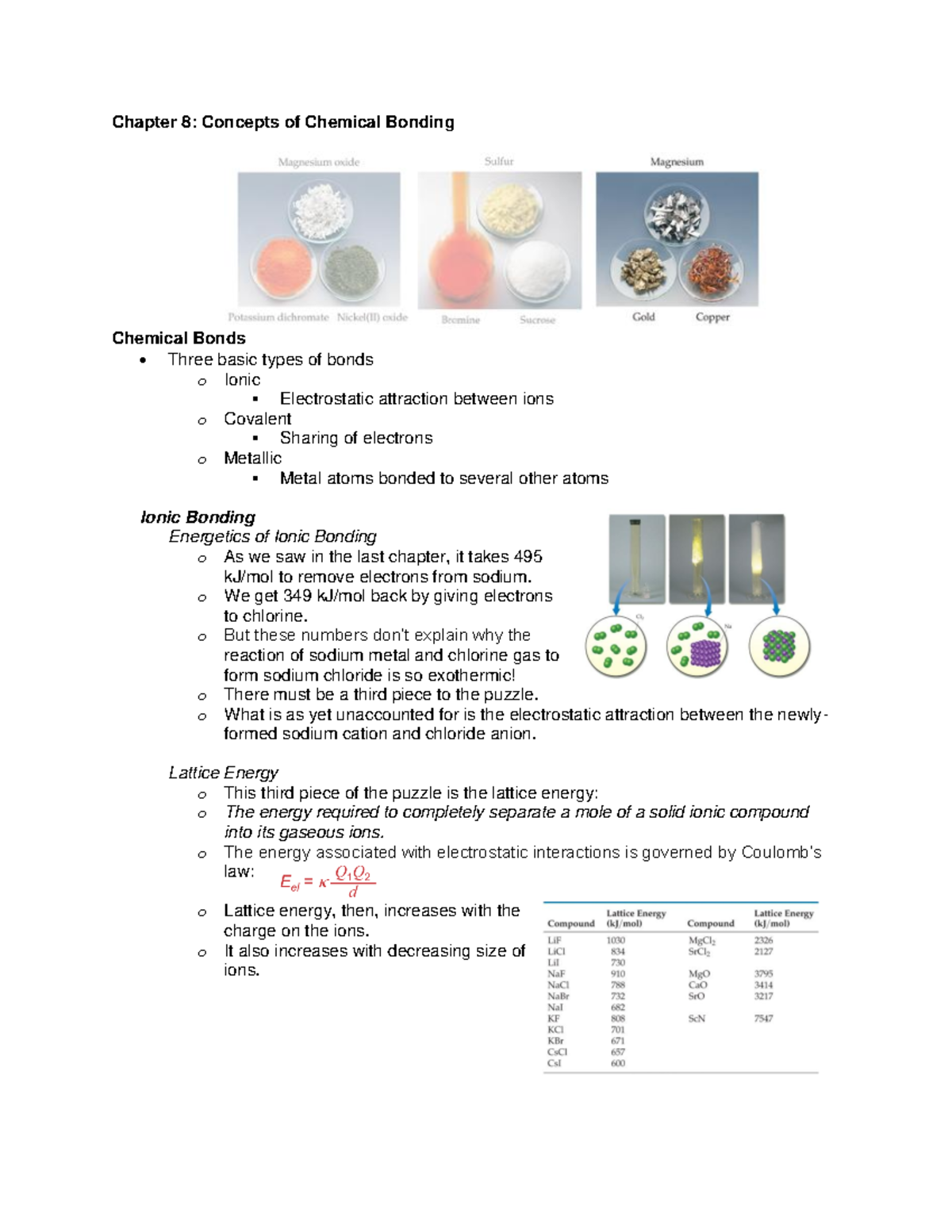 Module 8: Advanced Concepts of Chemical Bonding in Chemistry - Studocu