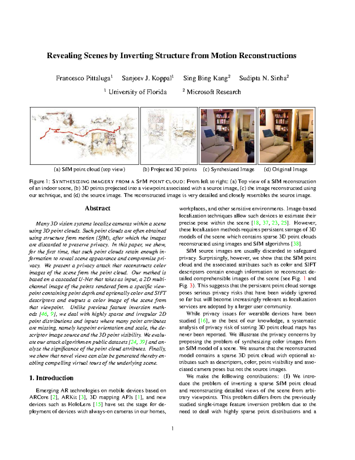 Inverting Structure from Motion Reconstructions: Privacy Risks and ...
