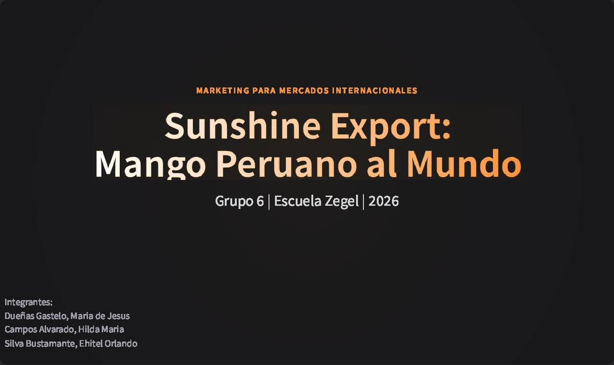 Sunshine Export: Estrategia de Marketing Internacional 2026 - Studocu