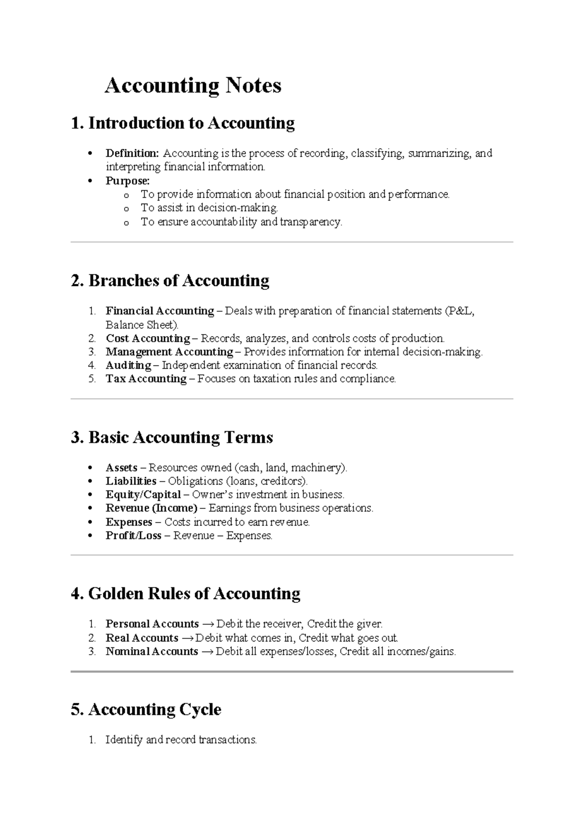 📘 ACC 101: Intro to Accounting - Comprehensive Study Notes - Studocu