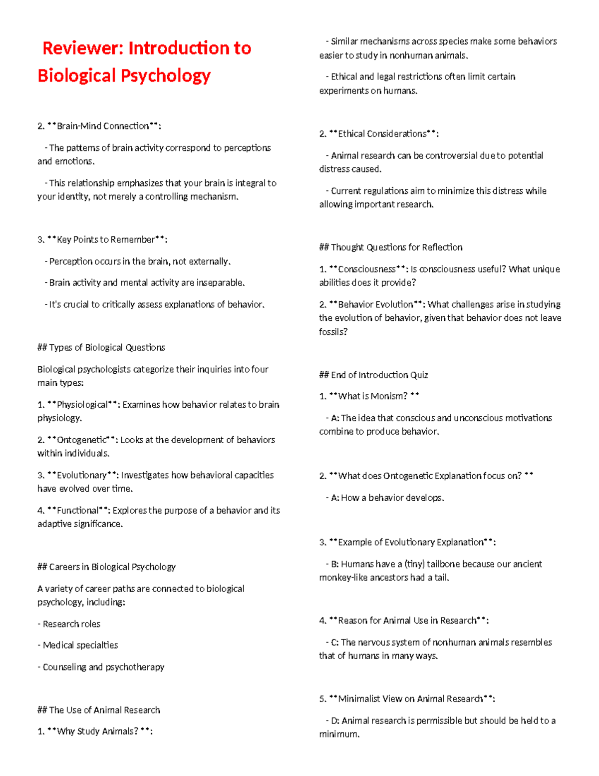 Reviewer - Brain-Mind Connection: - The patterns of brain activity ...