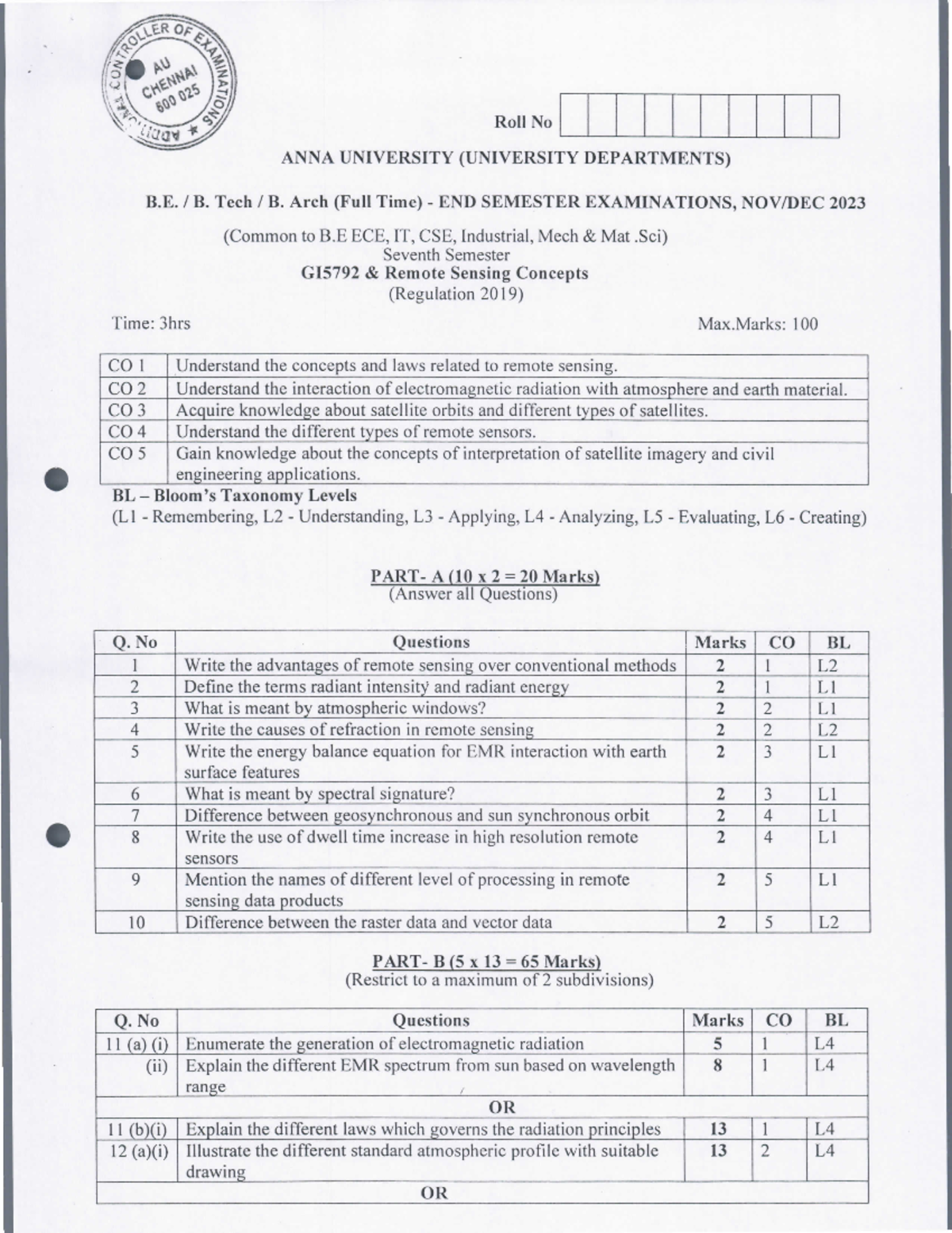 GI 5792 End Semester Exam: Remote Sensing Concepts Overview - Studocu