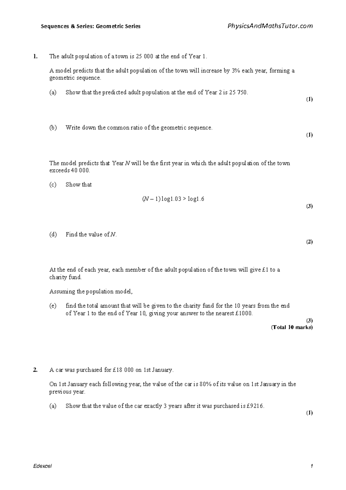 Geometric Series Convergence Condition