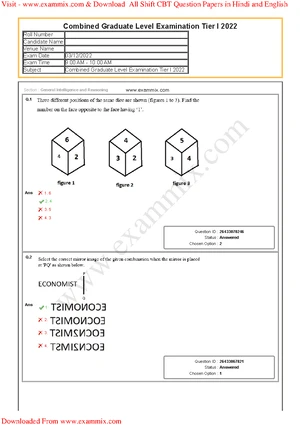 SSC CGL Tier 1 Question Paper 8 December 2022 All Shift in English - Q ...