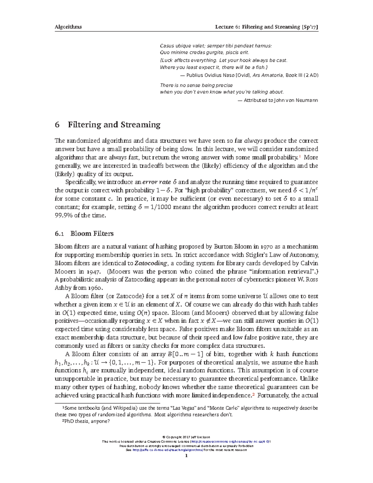 06-Bloom - Lecture on Bloom Filters and Data Streaming Algorithms - Studocu