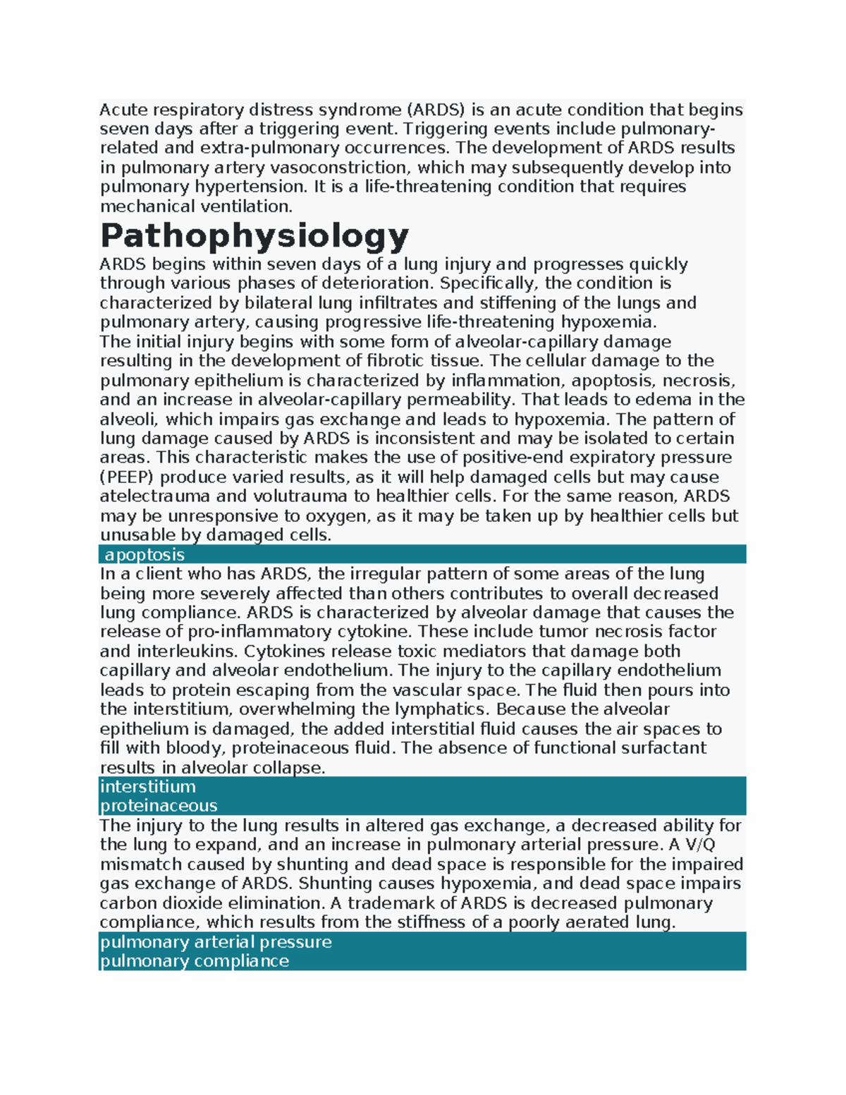 Nursing Care for Clients with ARDS on Mechanical Ventilation (NUR 301 ...