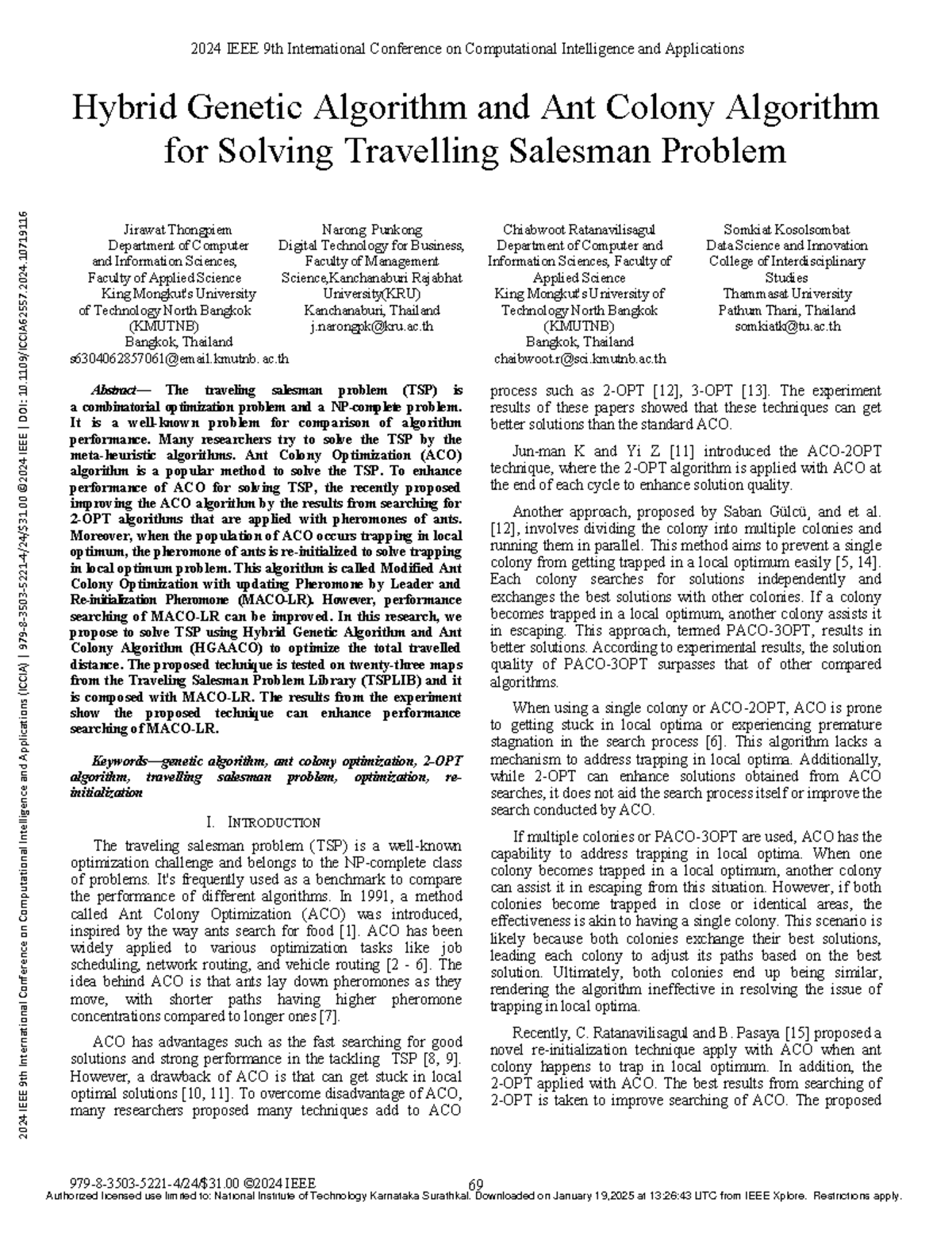 Hybrid Genetic Algorithm and Ant Colony Algorithm for Solving ...
