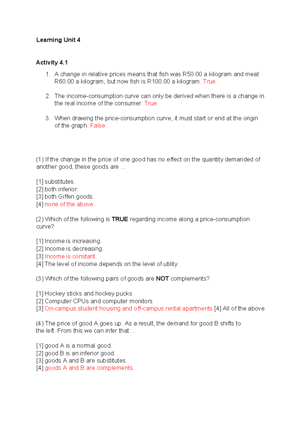 ECS2601 - Macroeconomics Learning Unit 4 Activity 4.1 & 4.2 Insights ...