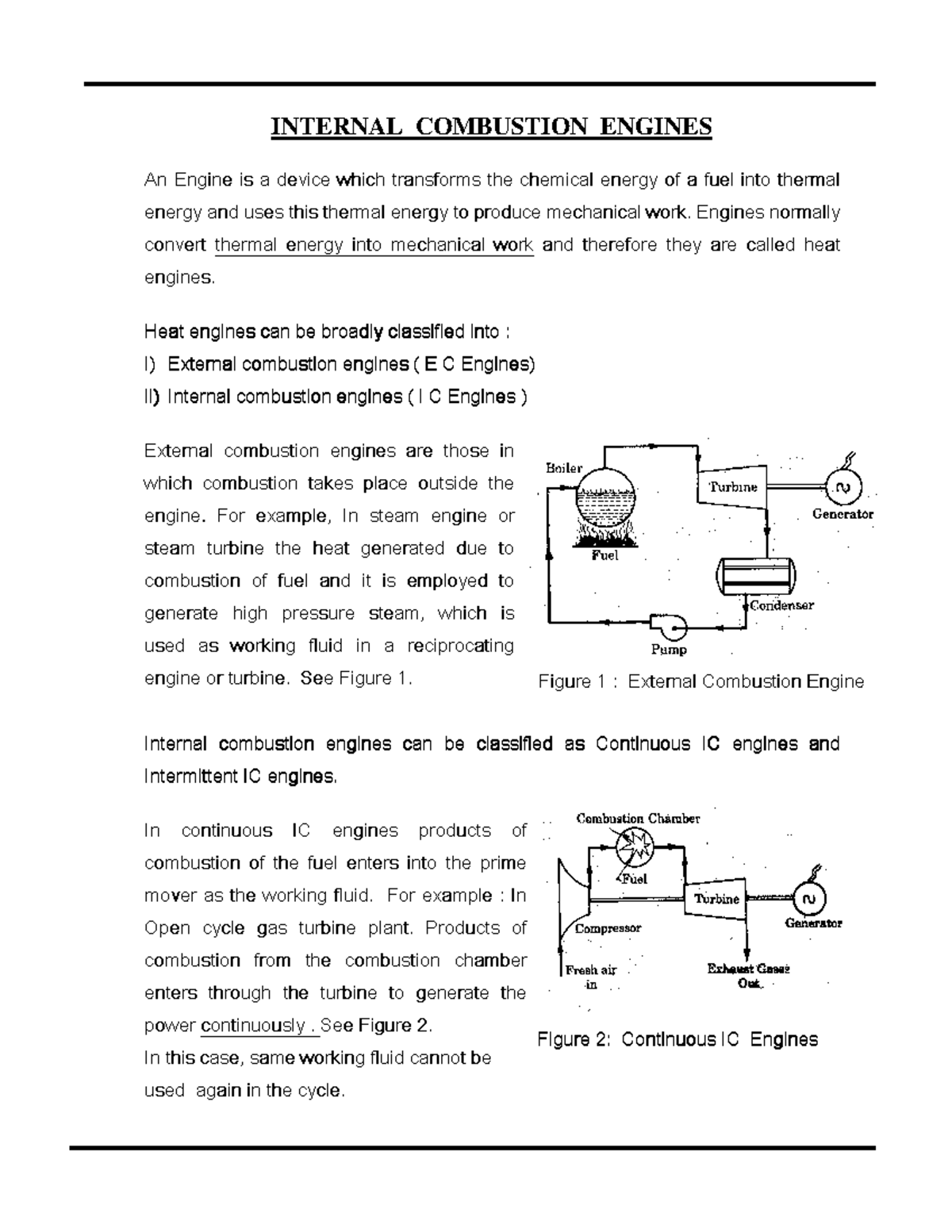 Internal Combustion Engines Overview (Elective) (ME667) - Sixth ...