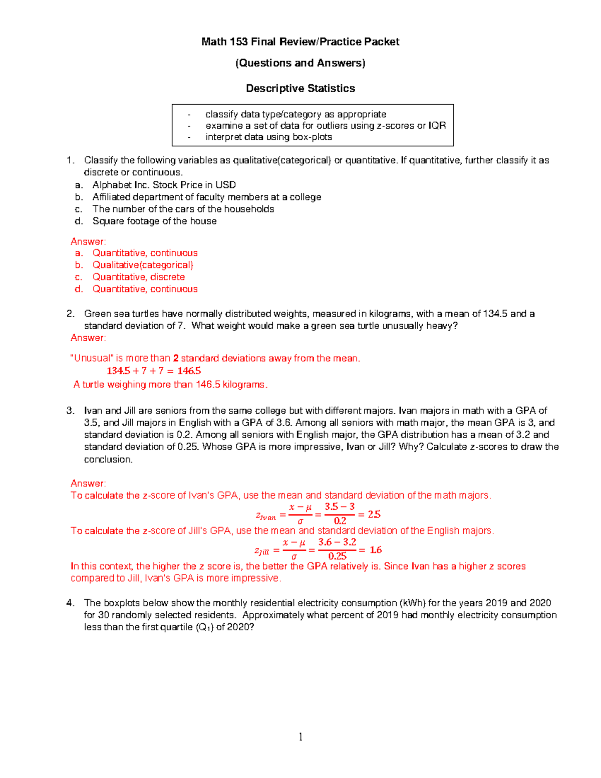 Math 153 Final Review/Practice Packet - Studocu