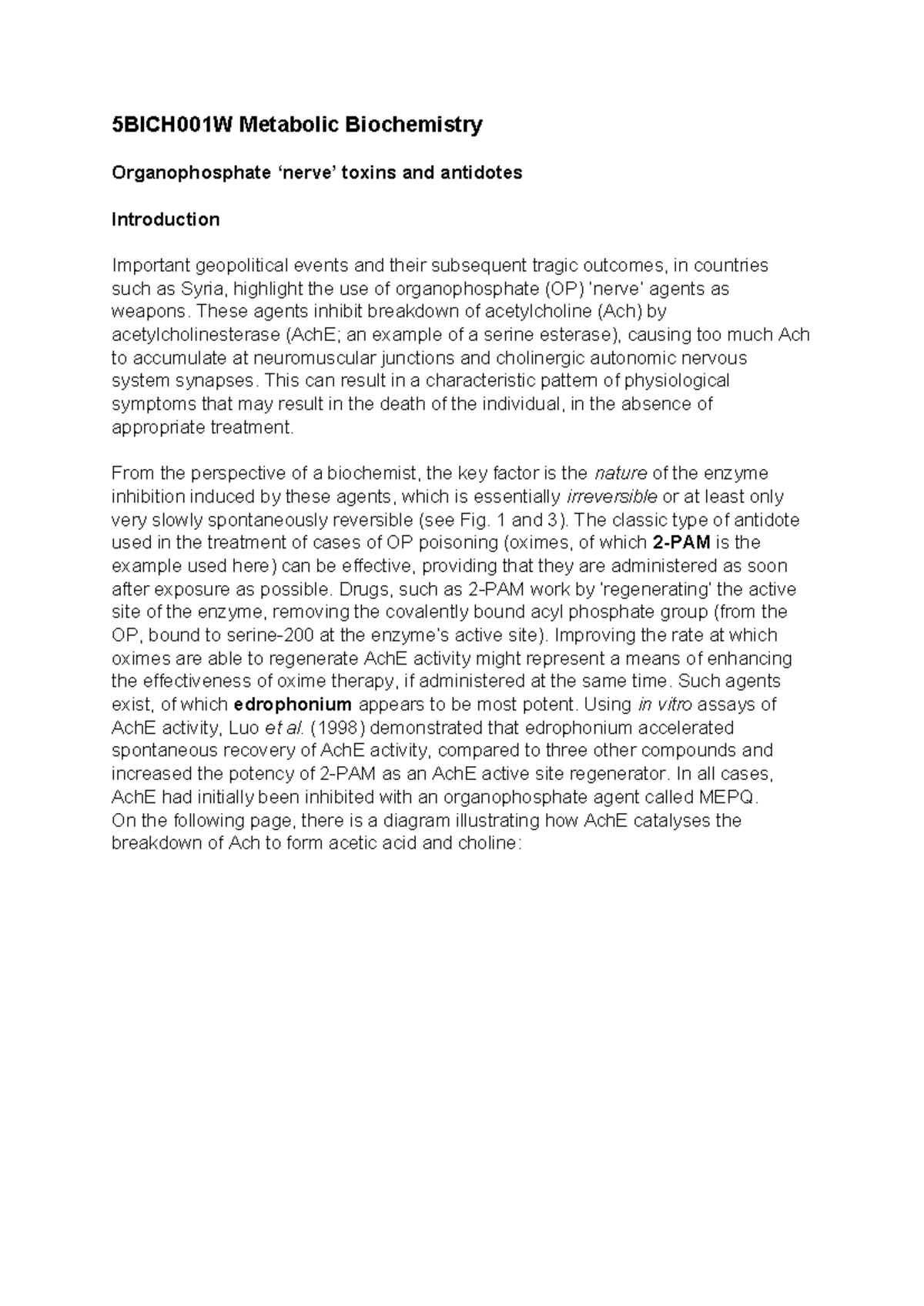 5BICH001W GIS 2 2023 24 - GIS 2 - 5BICH001W Metabolic Biochemistry ...